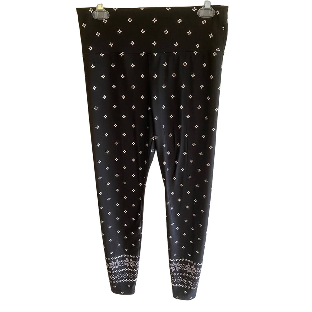 Lou & Grey Black White Diamond High Rise‎ Leggings Medium
